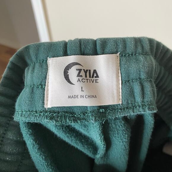 ZYIA ACTIVE Pine Green Relaxation Cinched Ankle Drawstring Sweatpants Size Large - Picture 4 of 8